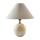Round Travertine Table Lamp