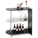 2-holder Bar Table with Tempered Glass Shelf by LJGDeals