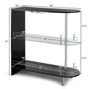 2-holder Bar Table with Tempered Glass Shelf by LJGDeals