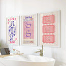 Guest Check, Playing Card Art. Retro Dopamine Set of 3 Prints by Wall Art Set