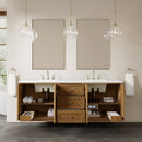 James Martin Laurent 72" Dual Mount Double Bathroom Vanity, Honey Oak