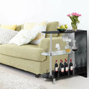 2-holder Bar Table with Tempered Glass Shelf by LJGDeals