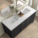 James Martin Myrrin 60" Double Bathroom Vanity, Carbon Oak