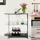 2-holder Bar Table with Tempered Glass Shelf by LJGDeals