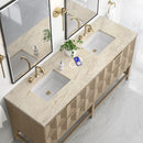 James Martin Emmeline 72" Double Bathroom Vanity, Pebble Oak