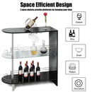 2-holder Bar Table with Tempered Glass Shelf by LJGDeals