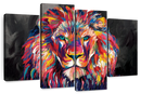 Lion's Gaze Abstract Color Wall Art