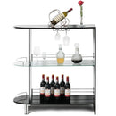 2-holder Bar Table with Tempered Glass Shelf by LJGDeals