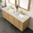 James Martin Laurent 72" Dual Mount Double Bathroom Vanity, Light Natural Oak