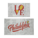 US States Philadelphia Design Non Skid Washable Kitchen Runner Rugs Set of 2| 44 x 24 and 31.5 x 20 Inches Floor Mats |Red
