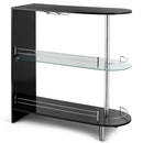 2-holder Bar Table with Tempered Glass Shelf by LJGDeals