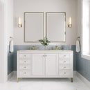 James Martin Chicago 60" Double Bathroom Vanity, Glossy White