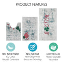 US States Boston Design 3 Piece Bathroom Rugs Set |Green