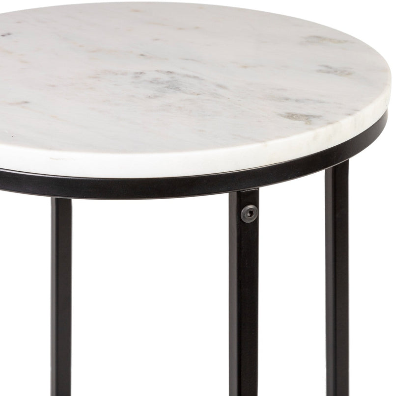 Hyryla White End Table