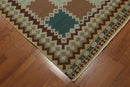 5'5" x 7'4" Handmade Turkish Kilim wool reversible Area rug Southwestern Aqua