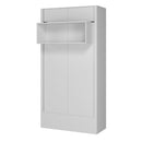 Easy-Lift Twin Murphy Wall Bed in White with Shelf