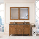 James Martin Brittany 60" Double Bathroom Vanity, Saddle Brown
