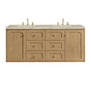 James Martin Laurent 60" Dual Mount Double Bathroom Vanity, Light Natural Oak