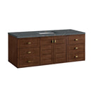 James Martin Amberly 60" Dual Mount Single Bathroom Vanity, Mid-Century Walnut