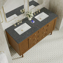 James Martin Laurent 60" Dual Mount Double Bathroom Vanity, Honey Oak