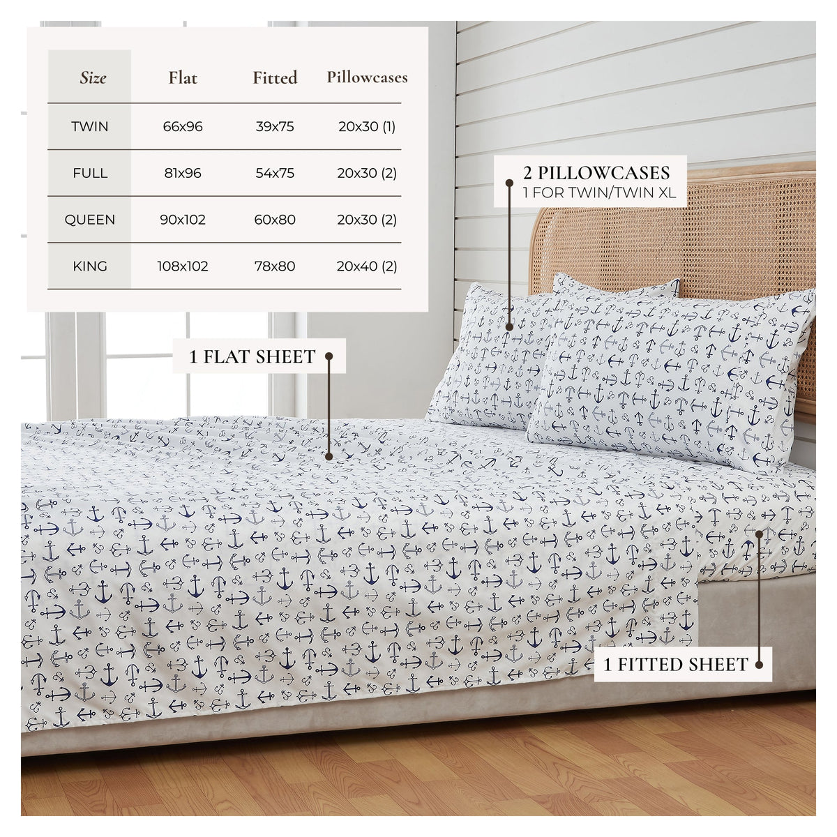 Coastal Printed Sheet Set - Newport Collection, photo 12 of 43