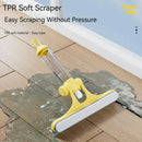 Yellow 4-in-1 window cleaning brush with squeegee for kitchen glass by Decorbites