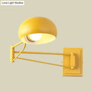 GobekUsa Macaron Loft Wall Sconce: Extendable, Metal Lamp for Bedroom with Bowl Shade