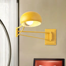 GobekUsa Macaron Loft Wall Sconce: Extendable, Metal Lamp for Bedroom with Bowl Shade