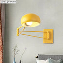 GobekUsa Macaron Loft Wall Sconce: Extendable, Metal Lamp for Bedroom with Bowl Shade