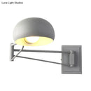 GobekUsa Macaron Loft Wall Sconce: Extendable, Metal Lamp for Bedroom with Bowl Shade