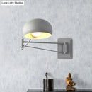 GobekUsa Macaron Loft Wall Sconce: Extendable, Metal Lamp for Bedroom with Bowl Shade