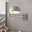 GobekUsa Macaron Loft Wall Sconce: Extendable, Metal Lamp for Bedroom with Bowl Shade