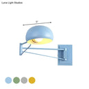 GobekUsa Macaron Loft Wall Sconce: Extendable, Metal Lamp for Bedroom with Bowl Shade