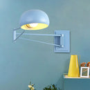 GobekUsa Macaron Loft Wall Sconce: Extendable, Metal Lamp for Bedroom with Bowl Shade