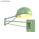 GobekUsa Macaron Loft Wall Sconce: Extendable, Metal Lamp for Bedroom with Bowl Shade
