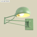 GobekUsa Macaron Loft Wall Sconce: Extendable, Metal Lamp for Bedroom with Bowl Shade