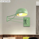 GobekUsa Macaron Loft Wall Sconce: Extendable, Metal Lamp for Bedroom with Bowl Shade