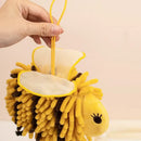 Yellow and black bee shape chenille hand towel for bathroom by Decorbites