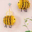 Yellow and black bee shape chenille hand towel for bathroom by Decorbites