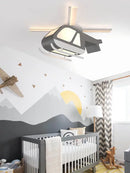 GobekUsa Cartoon Helicopter Ceiling Fan Light for Children's Room