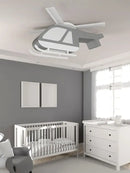 GobekUsa Cartoon Helicopter Ceiling Fan Light for Children's Room