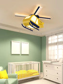 GobekUsa Cartoon Helicopter Ceiling Fan Light for Children's Room