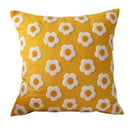 Yellow and cream daisy floral embroidery pillow cover living room by Decorbites