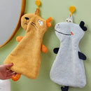 Yellow and gray cartoon animal hand towel kitchen dishcloth by Decorbites