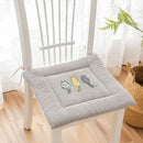 Yellow and gray cartoon embroidered seat cushions dining room pad by Decorbites
