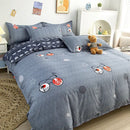 GobekUsa Cartoon Printed Bedding Set: Bed Sheet, Duvet Cover, Pillowcases