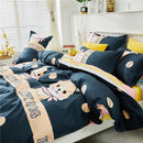 GobekUsa Cartoon Printed Bedding Set: Bed Sheet, Duvet Cover, Pillowcases