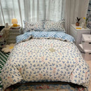 GobekUsa Flowers Print Cotton King Size Bedding Set, Soft & Comfortable Duvet Cover Set