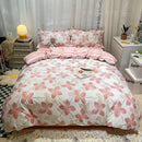 GobekUsa Flowers Print Cotton King Size Bedding Set, Soft & Comfortable Duvet Cover Set