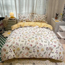 GobekUsa Flowers Print Cotton King Size Bedding Set, Soft & Comfortable Duvet Cover Set